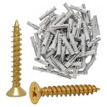 Kit de Parafuso ChipBoard Cabeça Chata Phillips 5,0x50mm C/ Bucha de Fixação sem anel 8mm Kit de Parafuso ChipBoard Cabeça Chata Phillips 5,0x50mm C/ Bucha de Fixação sem anel 8mm