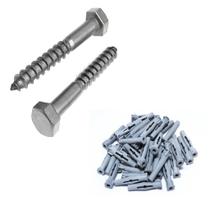 Kit de Parafuso Soberbo Sextavado Zincado 5/16x80mm C/ Bucha para Tijolo Furado 12mm