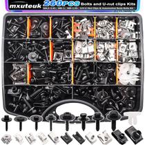 Kit de Parafusos Automotivos mxuteuk 260 Peças com Presilhas U-Nut