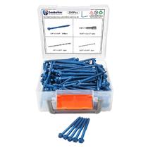Kit de parafusos de concreto GOOBETTER 200 unidades 1/4 x 3-1/4 com brocas e chave
