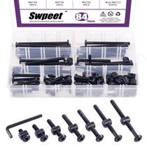 Kit de parafusos de hardware de berço Swpeet Black M6 x 20/30/40/50/60/70/80 mm