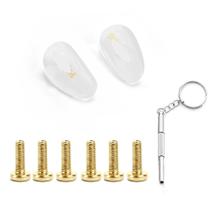 Kit de Parafusos e Almofadas de Silicone para Nariz de Óculos YUQSL Dourado