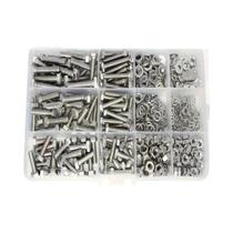 Kit De Parafusos E Porcas De Aço Inoxidável 240 Peças, Conjunto De Parafusos Hexagonais, Arruelas Kit De Parafusos E Porcas De Aço Inoxidável 240 Peças, Conjunto De Parafusos Hexagonais, Arruelas