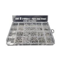 Kit de Parafusos e Porcas de Aço Inoxidável 304 - 400 a 2100 Peças (M1.6-M5)