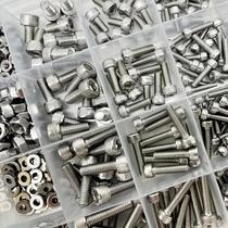 Kit De Parafusos E Porcas De Cabeça Hexagonal Em Aço Inoxidável M3 M4 M5 Com 320 Peças