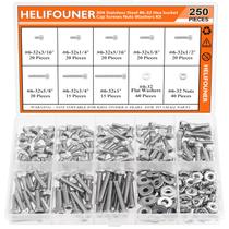 Kit de parafusos e porcas HELIFOUNER 250 peças em aço inoxidável 304 Kit de parafusos e porcas HELIFOUNER 250 peças em aço inoxidável 304