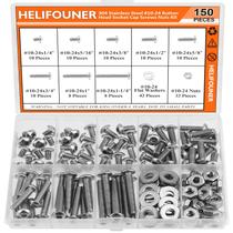 Kit de parafusos e porcas HELIFOUNER 304 em aço inoxidável 150 unidades Kit de parafusos e porcas HELIFOUNER 304 em aço inoxidável 150 unidades