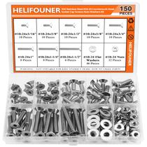 Kit de parafusos e porcas HELIFOUNER 304 em aço inoxidável 150 unidades Kit de parafusos e porcas HELIFOUNER 304 em aço inoxidável 150 unidades