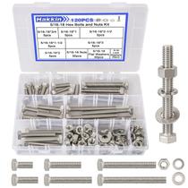 Kit de parafusos e porcas hexagonais Hakkin 120PCS 5/16-18 Kit de parafusos e porcas hexagonais Hakkin 120PCS 5/16-18