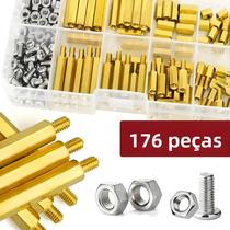 Kit De Parafusos Hexagonais M3 Com 176 Peças, Espaçadores De Latão Para Reparo De Placa Mãe De