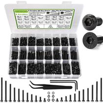 Kit de parafusos K Kwokker 2540 unidades de cabeça de botão M3 e cabeça plana preta