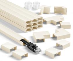 Kit de parede Cord Cover YCLYC para 1 cabo grosso de 4 m de fio bege Kit de parede Cord Cover YCLYC para 1 cabo grosso de 4 m de fio bege