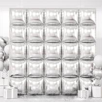 Kit de parede de balão FEYG Metallic Silver Dupla Face 48cm