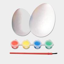Kit de Páscoa com 2 Ovos para Pintar + Tinta e Pincel