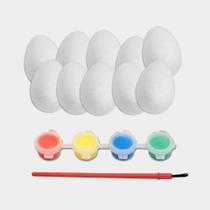 Kit de Páscoa com Ovos para Pintar + Tinta e Pincel
