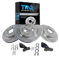 Kit de pastilhas de freio e rotor TRQ Ceramic para Saturn SC/SL/SW 91-98