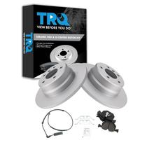 Kit de pastilhas de freio e rotor TRQ compatível com traseira BMW X5 2000-2006