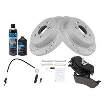 Kit de pastilhas de freio e rotor TRQ Rear Compatível com Mercedes-Benz