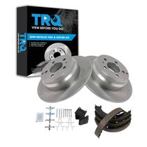 Kit de pastilhas de freio e rotor TRQ semimetálico traseiro Volvo 850 C70 S70