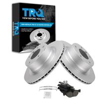 Kit de pastilhas de freio e rotor TRQ traseiro para BMW 128i 2009-2013