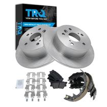 Kit de pastilhas de freio e rotor TRQ traseiro semimetálico para Lexus ES350