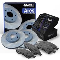 Kit de pastilhas e rotores de freio dianteiro Brake X para Nissan Rogue