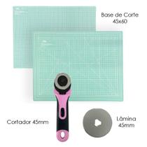 Kit de Patchwork Base De Corte A2 Placa de Mesa 60x45 Cortador Circular Rosa 45 + 1 Lamina Refil Kit de Patchwork Base De Corte A2 Placa de Mesa 60x45 Cortador Circular Rosa 45 + 1 Lamina Refil