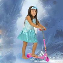 Kit de Patinete Infantil e Fantasia de Princesinha Azul
