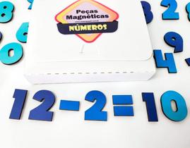 Kit de Peças Magnéticas para Aprendizado de Números - 30 Peças Coloridas