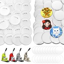 Kit de peças para bottons KongTiva 75 mm, pino metálico, 100 conjuntos Kit de peças para bottons KongTiva 75 mm, pino metálico, 100 conjuntos