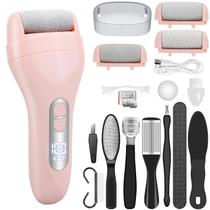 Kit de pedicure portátil elétrico Hoxida para remover calos rosa Kit de pedicure portátil elétrico Hoxida para remover calos rosa