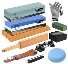 Kit de Pedra de Afiar Facas vuwo com Grãos Duplos 400-8000