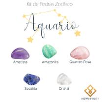 Kit de Pedras Cristais dos Signos Aquario - 5 pedras naturais proteção e limpeza