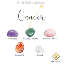 Kit de Pedras Cristais dos Signos Câncer - 5 pedras naturais proteção e limpeza