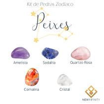 Kit de Pedras Cristais dos Signos Peixes - 5 pedras naturais proteção e limpeza