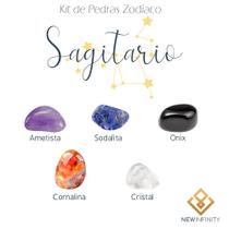 Kit de Pedras Cristais dos Signos Sagitário - 5 pedras naturais proteção e limpeza
