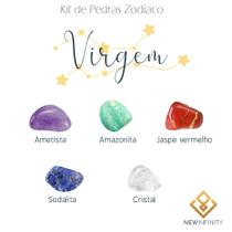 Kit de Pedras Cristais dos Signos Virgem - 5 pedras naturais proteção e limpeza