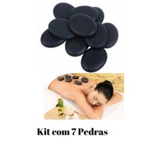 Kit De Pedras Quentes Pretas P/ Massagens 7 Peças Basalto
