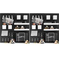 Kit de Pegboard de parede RIVTUN 50,4 x 25,2 cm - Preto Kit de Pegboard de parede RIVTUN 50,4 x 25,2 cm - Preto
