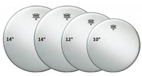 Kit de Peles Remo Ambassador Coated Tons 10,12,14 e 14 Caixa Porosa (10459) Made in USA