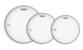 Kit de Peles Remo Emperor Clear Tons 10,12,14 Filme Duplo Transparente (10468) Made in USA Kit de Peles Remo Emperor Clear Tons 10,12,14 Filme Duplo Transparente (10468) Made in USA