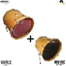 Kit de Peles Williams Target - WR2 Duplo filme RED 20 Batedeira com Resposta - Williams Drumheads