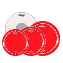 Kit de Peles Williams Target WR2 Red 10, 12, 14, 14 (caixa) Filme Duplo Vermelha com Óleo - Williams DrumHeads