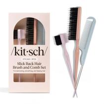Kit de Pentes para Modelar Cabelo Kitsch Slick Back com 3 Peças