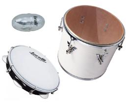 Kit de percussão repique de mão samba + pandeiro + ganza