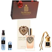 Kit de Perfume D&G Devotion Eau De Parfum 100ml com Atomizador e Aromatizador para Carro Kit de Perfume D&G Devotion Eau De Parfum 100ml com Atomizador e Aromatizador para Carro