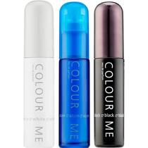 Kit de Perfumes Colour Me Branco Azure Preta Eau de Parfum 3 X 50ml Masculino