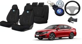 Kit de Personalização VW: Capas para Bancos Jetta 2020-2023 + Volante + Chaveiro