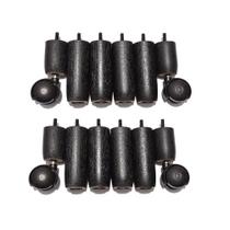 Kit de Pés Para Cama Box ou Baú Casal Queen King 8x4 (8 Pés Fixos e 4 Rodinhas) TDC Preto 12cm de Altura