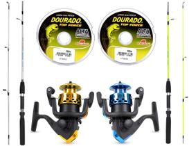 Kit de Pesca 2 Varas C/ 2 Molinetes e Linha (Ref. 07)